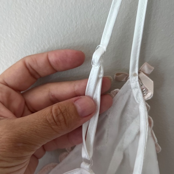 Linea Donatella Sz M Satin Babydoll Shiny Lace Night Gown V Neck Straps - Picture 4 of 10